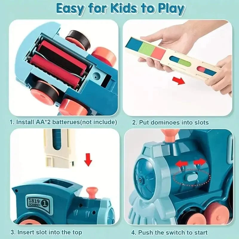 Domino-Zug, Spaß, automatische Platzierung, elektrischer Zug, pädagogisches Kinderspielzeug, Auto, Kinderspiele, Domino-Zug-Spielzeug, Gami
