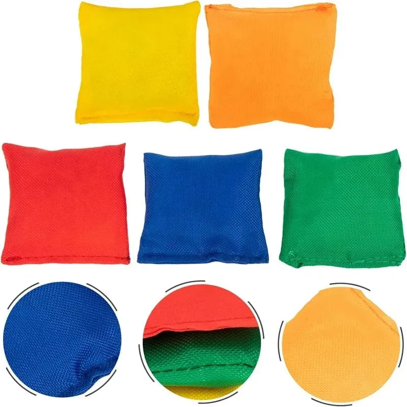 10 Stück Mini-Sitzsäcke, bunt, tragbar, Stoff, Sandsack, Wurfspielzeug für Kinder, interaktives Spielzeug für Spaß, Sport, Outdoor, Familienspiel