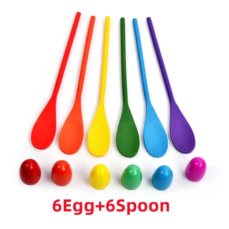Kinder Outdoor Fun Spiel Spielzeug Ei Löffel Balance Sport Holz Löffel Werfen Ball Gefühl Ausbildung Frühe Bildung Puzzle Party Spiel
