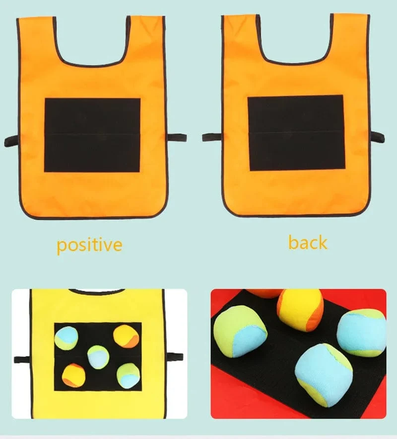 Outdoor Sport Spiel Requisiten Weste Klebrige Jersey Weste Spielweste Weste Mit Sticky Ball Werfen Spielzeug Für Kinder Kinder Sport Spielzeug