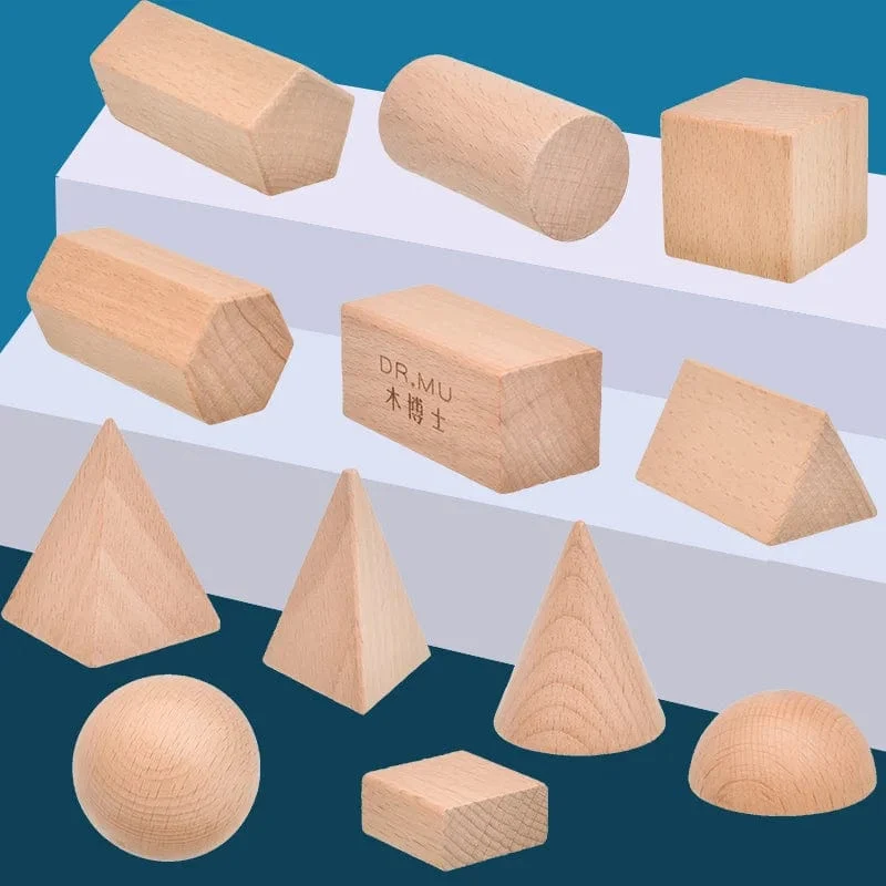 Montessori Mystery Bag Holz Sensorische Spielzeuge Objekte Geometrische Formen Natürliche Holzfarbe Massivholz 3 Jahre alt