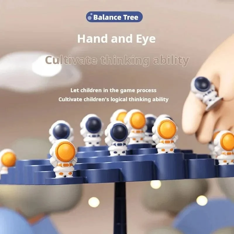 Raumfahrer-Balance-Baum-Spielzeug, pädagogisches Montessori-Mathe-Spielzeug für Kinder, Balancierbrett, Eltern-Kind-Interaktion, Tischspiele