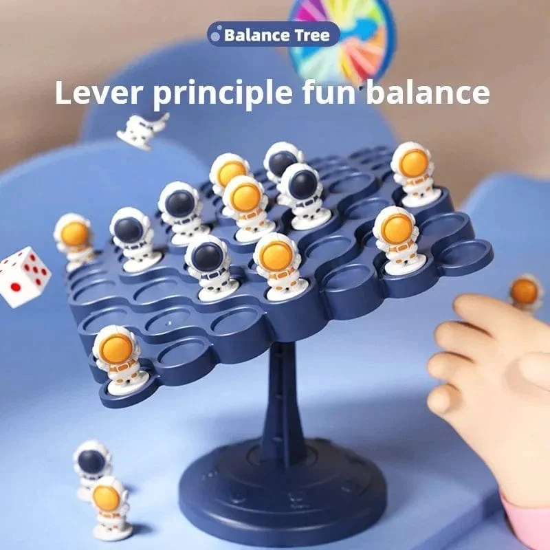 Raumfahrer-Balance-Baum-Spielzeug, pädagogisches Montessori-Mathe-Spielzeug für Kinder, Balancierbrett, Eltern-Kind-Interaktion, Tischspiele