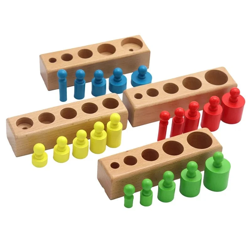 Montessori Zylinder Sockel Puzzles Spielzeug Baby Entwicklung Praxis Und SinneVorschule Pädagogisches Holz Spielzeug Für Kinder