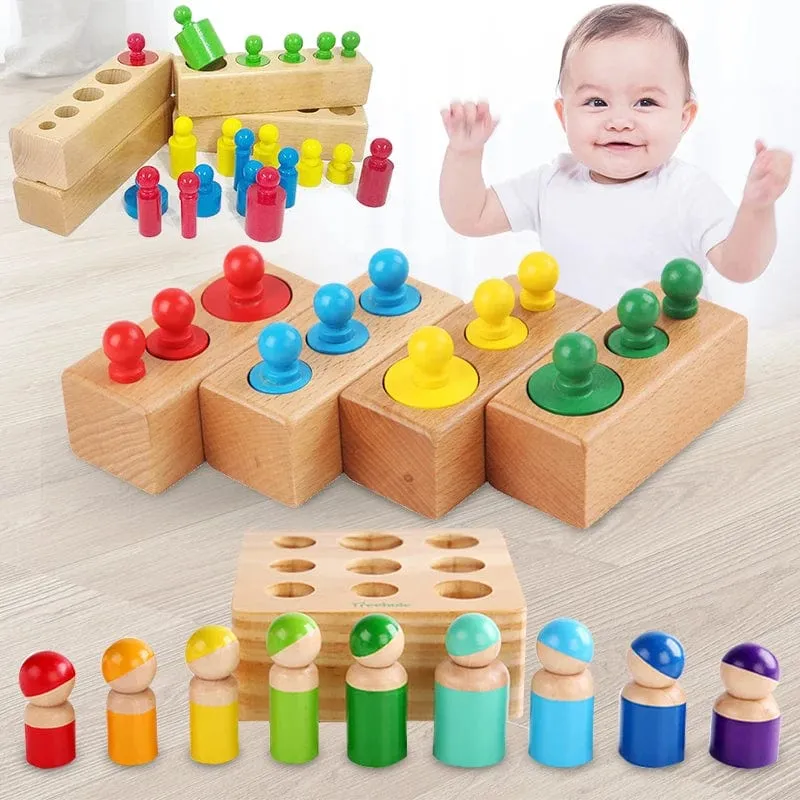 Montessori Zylinder Sockel Puzzles Spielzeug Baby Entwicklung Praxis Und SinneVorschule Pädagogisches Holz Spielzeug Für Kinder