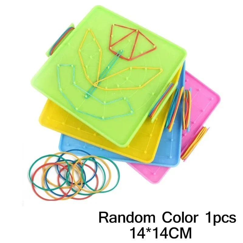 Neue Holz Montessori Kleine Geometrische Kreative Nagel Bord Grafiken für Kinder Frühe Bildung Spielzeug Puzzle Mathe Spiele Holz