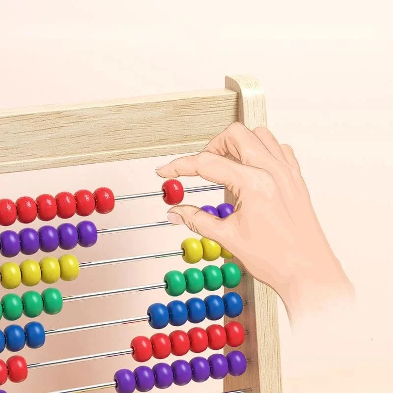Klassisches pädagogisches Zählspielzeug aus Holz mit 100 Perlen, Vorschul-Mathe-Lernspielzeug, Montessori-Zahlenarithmetik, Abakus, Kleinkind-Geschenk