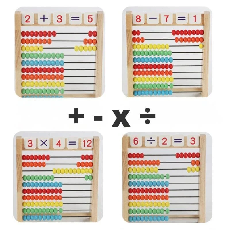 Klassisches pädagogisches Zählspielzeug aus Holz mit 100 Perlen, Vorschul-Mathe-Lernspielzeug, Montessori-Zahlenarithmetik, Abakus, Kleinkind-Geschenk