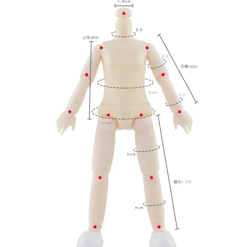 1/8 Bjd Puppen Zubehör Kopf für 12CM Nackten Körper Mini 13 Bewegliche Gelenke Spielzeug Kinder Kind Spielzeug Kinder der Kinder