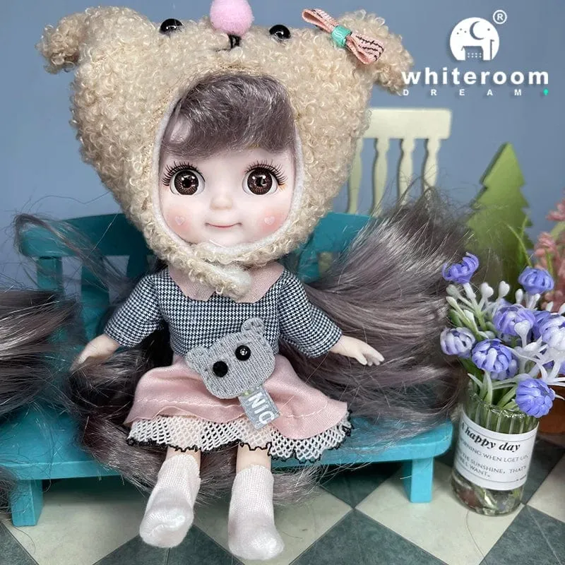 Ob11 BJD Puppe Mini Puppen Für Mädchen Tier Kleidung Zubehör 1/12 Spielzeug Baby 3D Große Augen Schöne DIY Spielzeug verkleiden Freies Geschenk