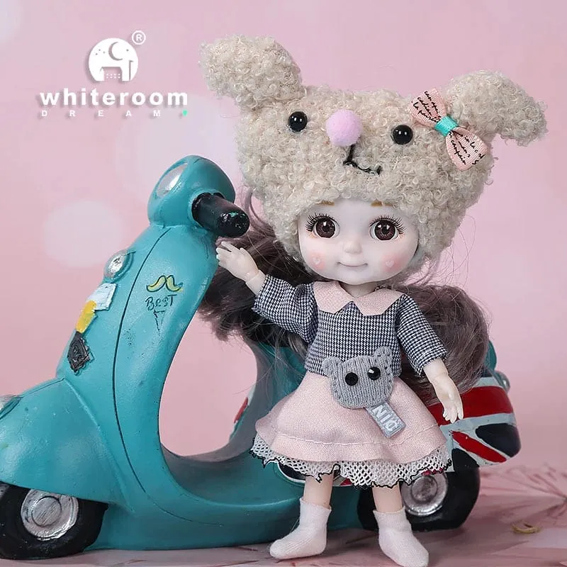 Ob11 BJD Puppe Mini Puppen Für Mädchen Tier Kleidung Zubehör 1/12 Spielzeug Baby 3D Große Augen Schöne DIY Spielzeug verkleiden Freies Geschenk