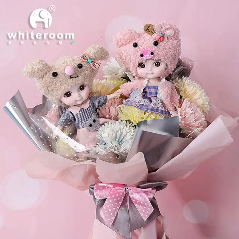 Ob11 BJD Puppe Mini Puppen Für Mädchen Tier Kleidung Zubehör 1/12 Spielzeug Baby 3D Große Augen Schöne DIY Spielzeug verkleiden Freies Geschenk