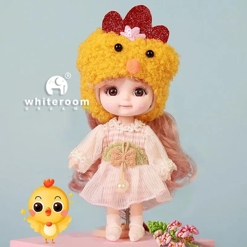 Ob11 BJD Puppe Mini Puppen Für Mädchen Tier Kleidung Zubehör 1/12 Spielzeug Baby 3D Große Augen Schöne DIY Spielzeug verkleiden Freies Geschenk