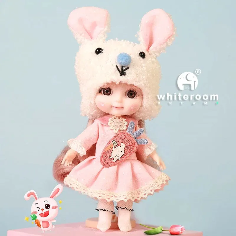 Ob11 BJD Puppe Mini Puppen Für Mädchen Tier Kleidung Zubehör 1/12 Spielzeug Baby 3D Große Augen Schöne DIY Spielzeug verkleiden Freies Geschenk