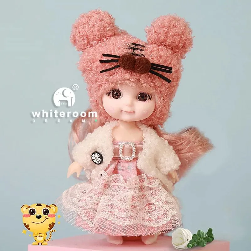 Ob11 BJD Puppe Mini Puppen Für Mädchen Tier Kleidung Zubehör 1/12 Spielzeug Baby 3D Große Augen Schöne DIY Spielzeug verkleiden Freies Geschenk