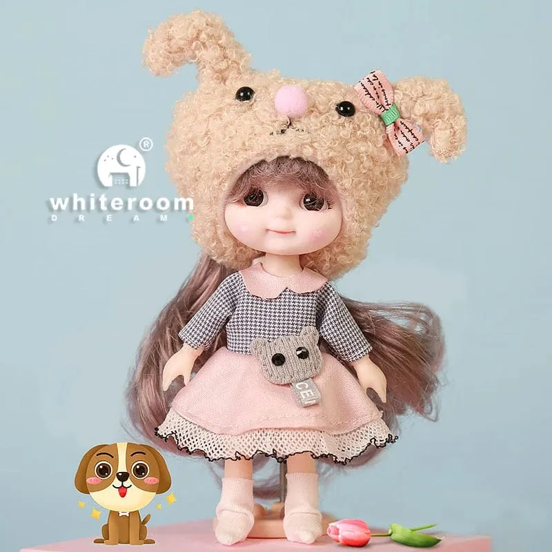 Ob11 BJD Puppe Mini Puppen Für Mädchen Tier Kleidung Zubehör 1/12 Spielzeug Baby 3D Große Augen Schöne DIY Spielzeug verkleiden Freies Geschenk