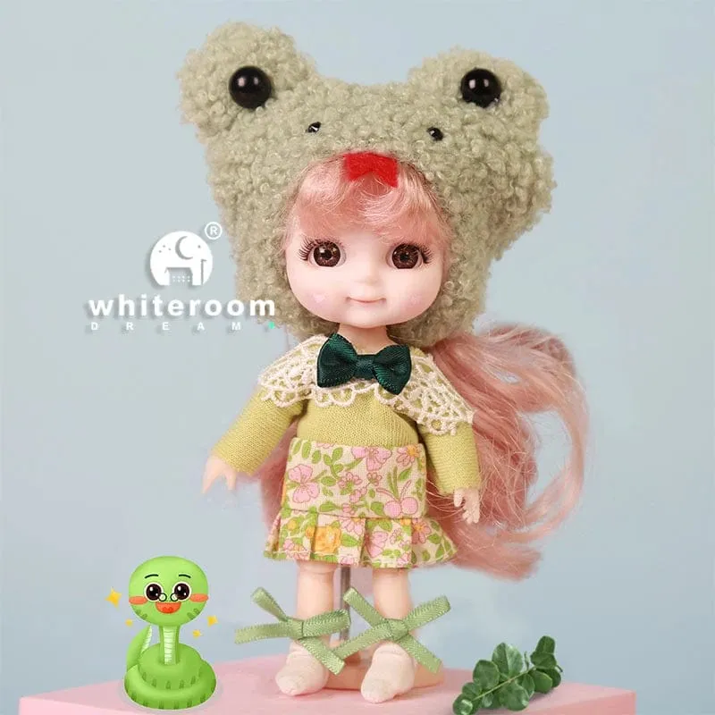 Ob11 BJD Puppe Mini Puppen Für Mädchen Tier Kleidung Zubehör 1/12 Spielzeug Baby 3D Große Augen Schöne DIY Spielzeug verkleiden Freies Geschenk
