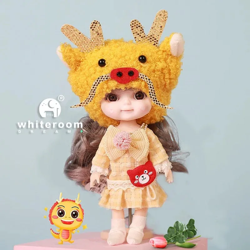 Ob11 BJD Puppe Mini Puppen Für Mädchen Tier Kleidung Zubehör 1/12 Spielzeug Baby 3D Große Augen Schöne DIY Spielzeug verkleiden Freies Geschenk