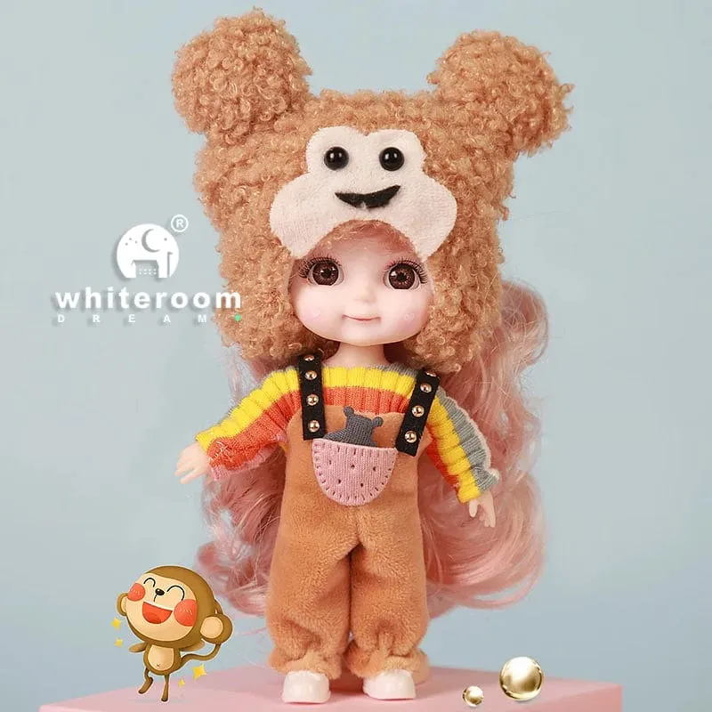 Ob11 BJD Puppe Mini Puppen Für Mädchen Tier Kleidung Zubehör 1/12 Spielzeug Baby 3D Große Augen Schöne DIY Spielzeug verkleiden Freies Geschenk