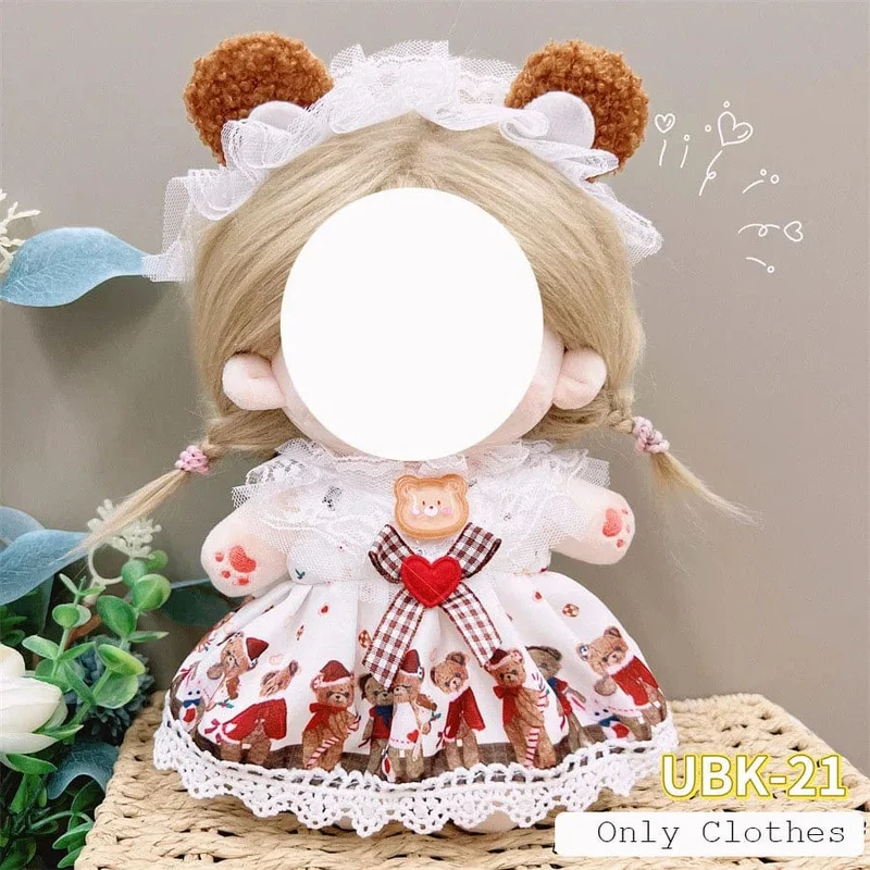 Süße Dres Jk Uniform Kleidung für 20cm Baumwolle Plüsch Lolita Dress Up Kleidung Rock Mode Casual Anzug Socken Mädchen Spielzeug Zubehör