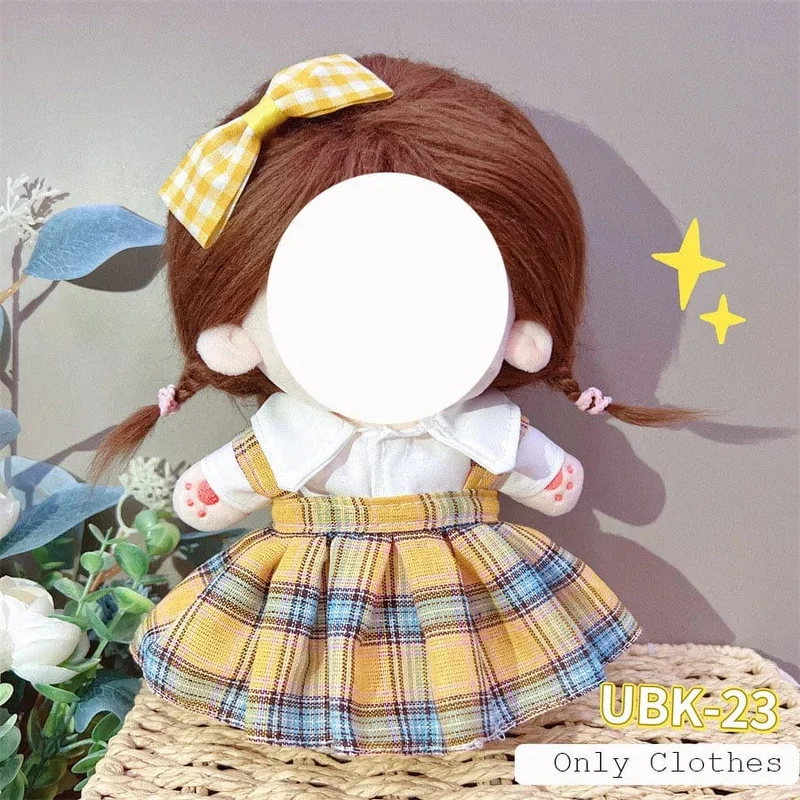 Süße Dres Jk Uniform Kleidung für 20cm Baumwolle Plüsch Lolita Dress Up Kleidung Rock Mode Casual Anzug Socken Mädchen Spielzeug Zubehör