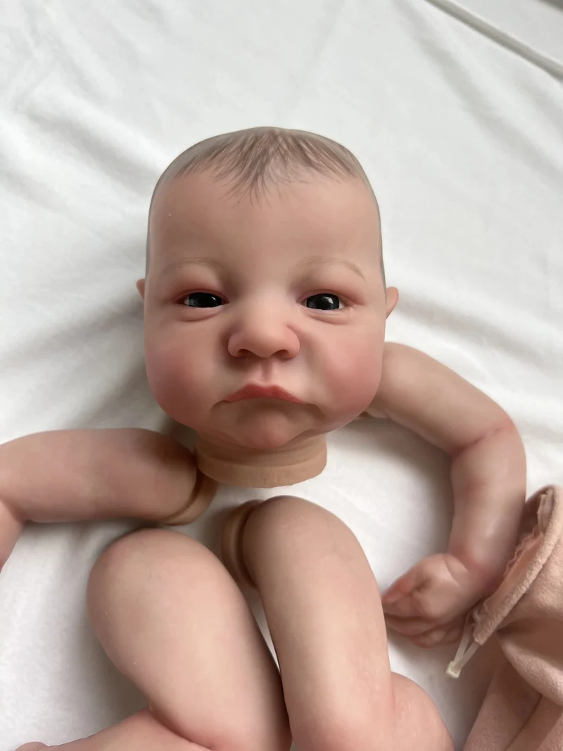 19 Zoll, bereits bemalte Puppenteile, Levi Awake, lebensechtes Baby, 3D-Malerei mit sichtbaren Adern, Stoffkörper inklusive