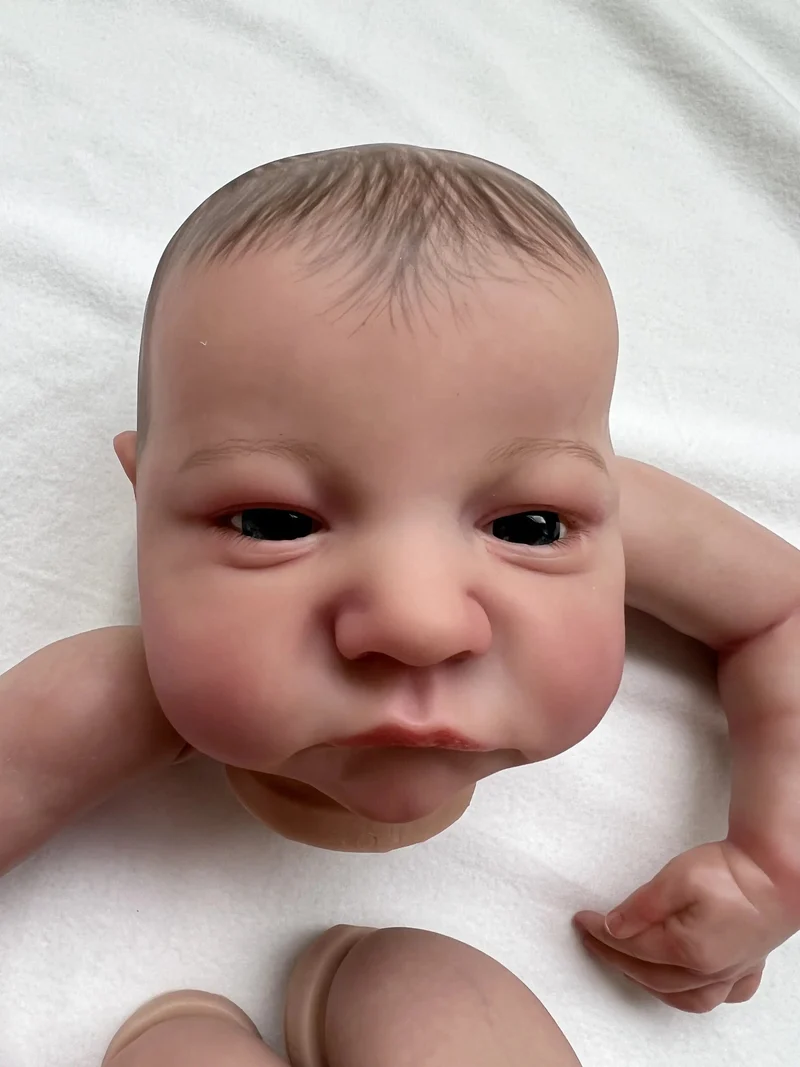19 Zoll, bereits bemalte Puppenteile, Levi Awake, lebensechtes Baby, 3D-Malerei mit sichtbaren Adern, Stoffkörper inklusive