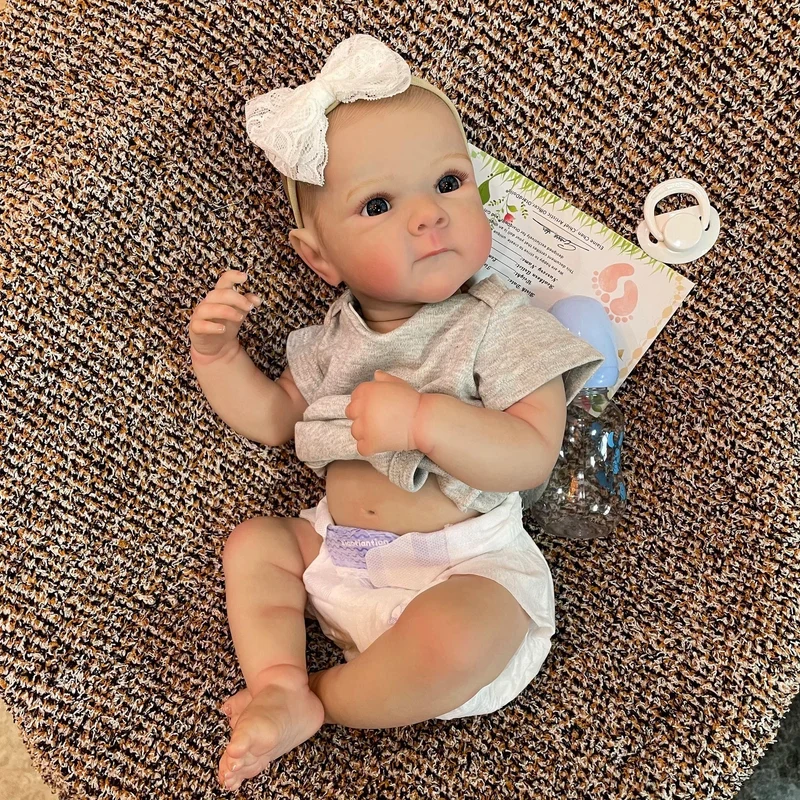 Kuschelige Bettie Bebe Mädchen Ganzkörper-Silikonpuppe 50cm Sammlerstück Lebensechte realistische Kunstpuppen muñecas