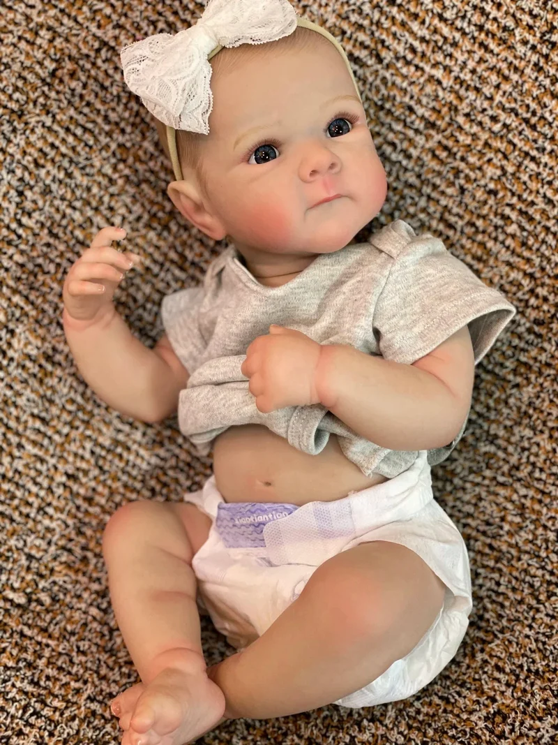 Kuschelige Bettie Bebe Mädchen Ganzkörper-Silikonpuppe 50cm Sammlerstück Lebensechte realistische Kunstpuppen muñecas
