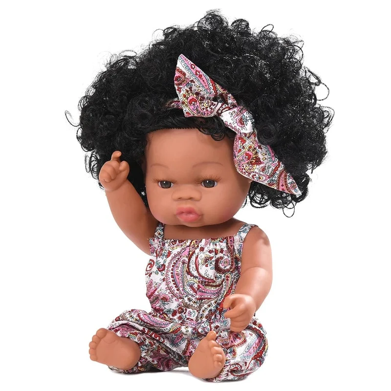 35 cm Neugeborene Reborn Afrikanische Puppe Baby Simulation Weiches Vinyl Kinder Lebensechte Spielzeug Weihnachten Geburtstag Spielzeug Puppen für Babys