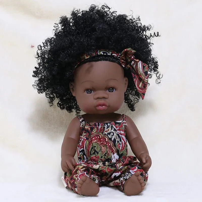 35 cm Neugeborene Reborn Afrikanische Puppe Baby Simulation Weiches Vinyl Kinder Lebensechte Spielzeug Weihnachten Geburtstag Spielzeug Puppen für Babys