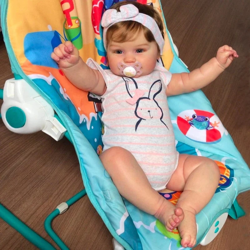 50 cm große Babypuppe Maddie Girl, handdetaillierte Malerei mit sichtbaren Adern, lebensechter 3D-Hautton, frohes Weihnachtsgeschenk