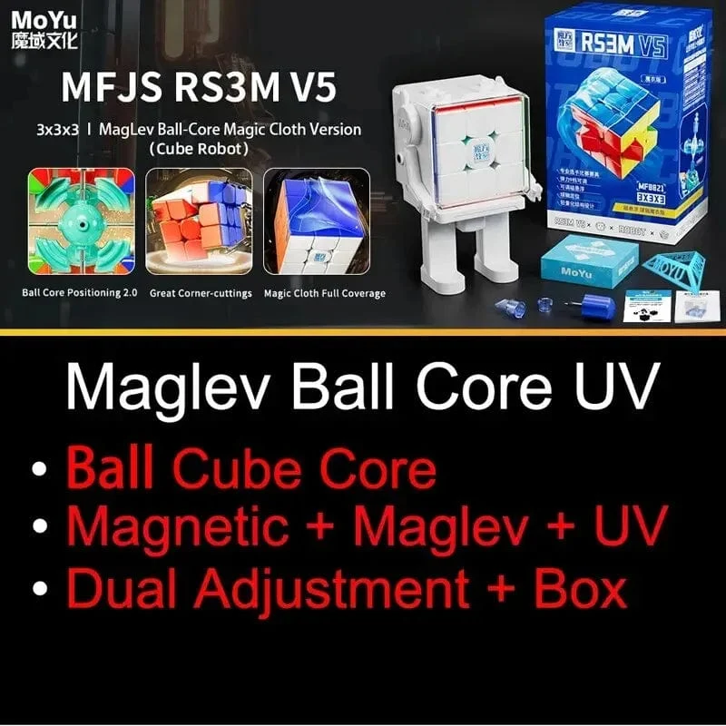 MoYu RS3M V5 3X3 Magnetischer Magic Speed ​​Cube Professionelles Zappelspielzeug RS3 M 2023 V5 Cubo Magico Puzzle