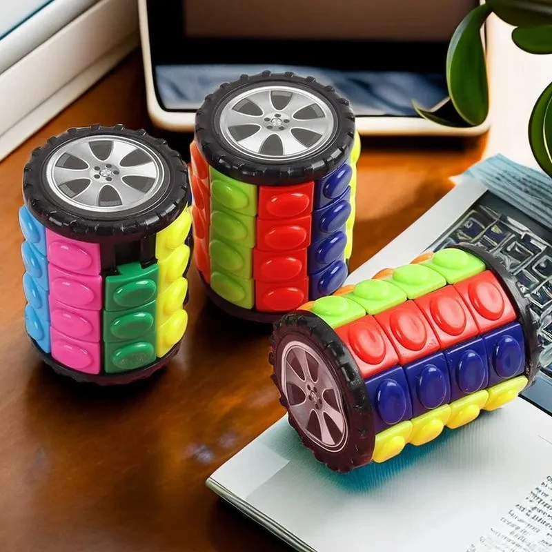 Würfelförmiger 3D-Zauberturm in Maisform: Entwickeln Sie Intelligenz mit Rubik's Cube Dekompressionsspielzeug DIY Zylindrisches Puzzle