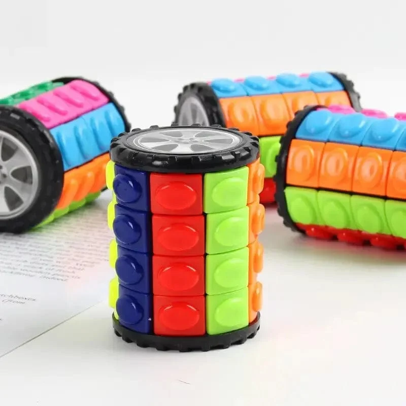 Würfelförmiger 3D-Zauberturm in Maisform: Entwickeln Sie Intelligenz mit Rubik's Cube Dekompressionsspielzeug DIY Zylindrisches Puzzle