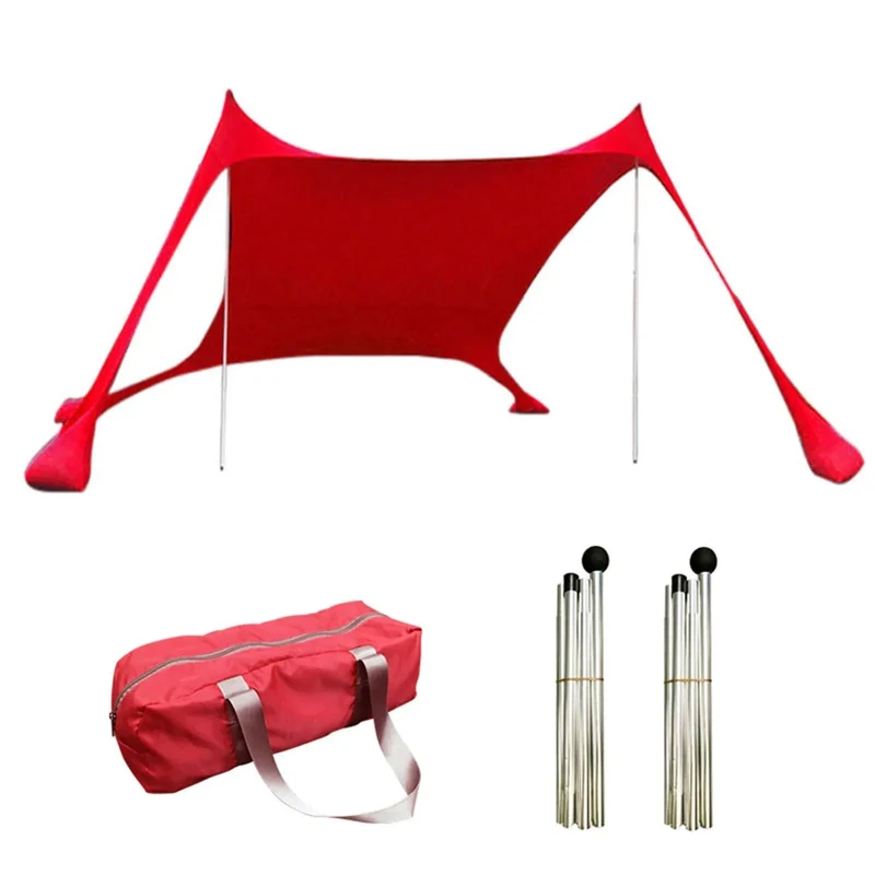 Outdoor-Strandzelt Sonnenschutz Camping Shades Zelte Winddichte einteilige Strandüberdachungszelte UPF50+ Tragbares Familienzelt für Bea