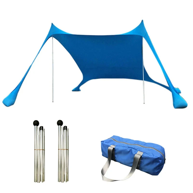 Outdoor-Strandzelt Sonnenschutz Camping Shades Zelte Winddichte einteilige Strandüberdachungszelte UPF50+ Tragbares Familienzelt für Bea