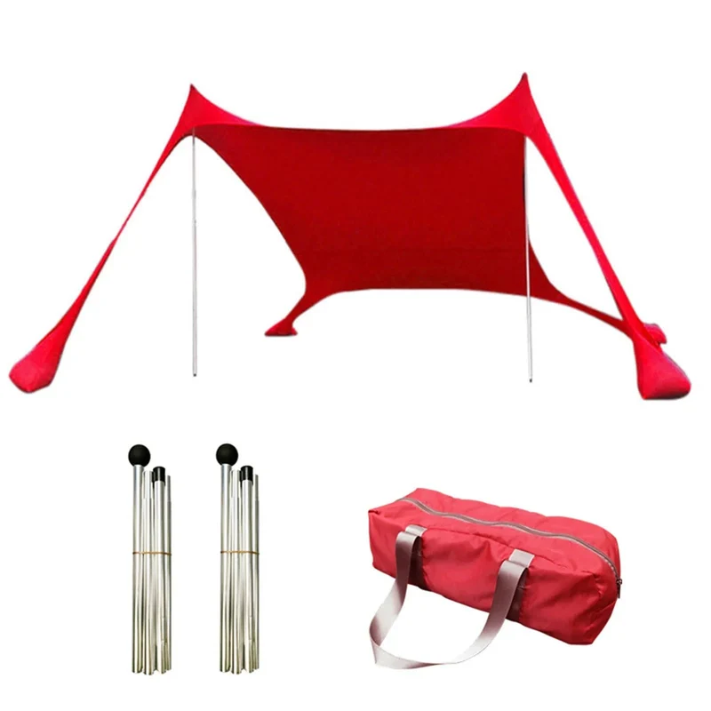 Outdoor-Strandzelt Sonnenschutz Camping Shades Zelte Winddichte einteilige Strandüberdachungszelte UPF50+ Tragbares Familienzelt für Bea