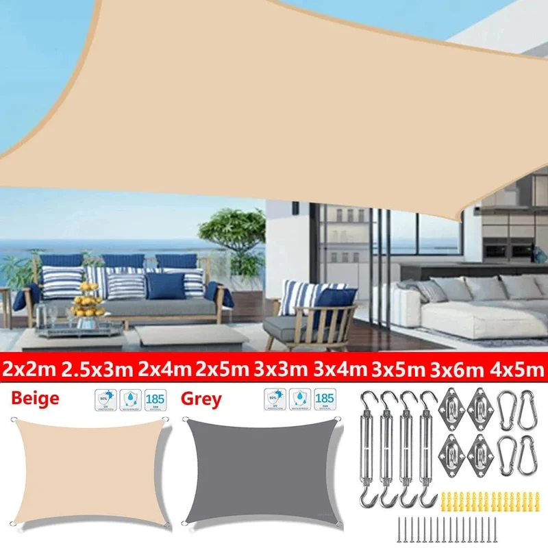 Außenmarkisen, wasserdichtes Sonnenschutzsegel, Gartenüberdachung für Terrasse, Auto, Segeltuchmarkise, rechteckiger Pool, Sonnenschutz, Sonnenschutzsegel