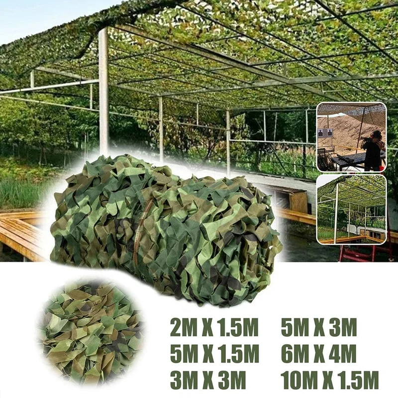 Yeahmart 3 x 5 m/4 x 6 m Jagd-Militär-Tarnnetze Woodland Army-Trainings-Tarnnetz Autoabdeckungen Schatten Camping Sonnenschutz