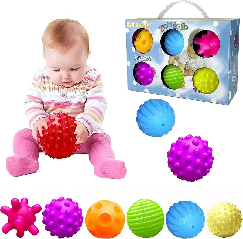 Sensorische Bälle für Babys, sensorisches Babyspielzeug, 1 bis 2 Jahre alt, Aktivität, strukturierter Multi-Softball, Montessori-Spielzeug für Babys von 6–12 Monaten