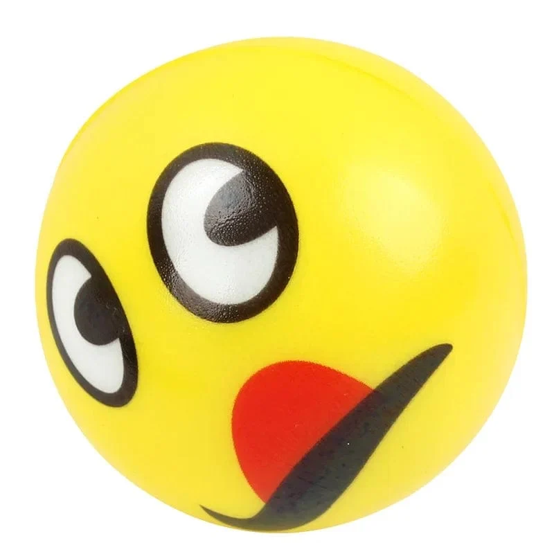 6 Teile/los 6.3 cm Lächelndes Schaum Ball Squeeze Stress Ball Relief Spielzeug Hand Handgelenk Übung Gesicht PU Spielzeug Bälle Für kinder