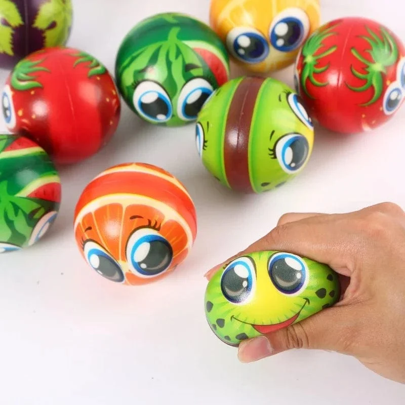6 Teile/los 6.3 cm Lächelndes Schaum Ball Squeeze Stress Ball Relief Spielzeug Hand Handgelenk Übung Gesicht PU Spielzeug Bälle Für kinder