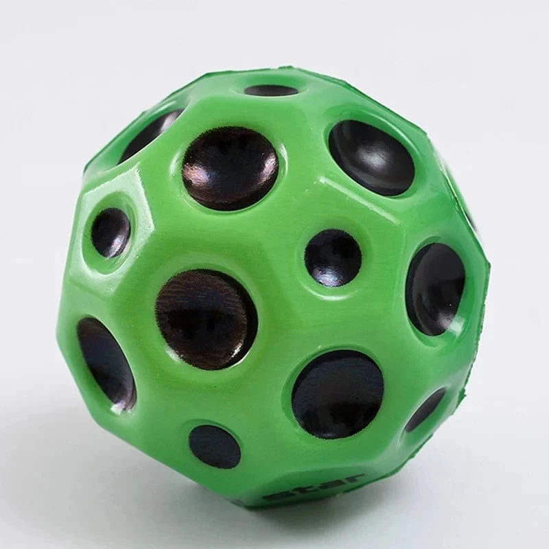Hochelastischer Lochball, weicher Hüpfball, Anti-Fall-Mondform, poröser Hüpfball, Kinder-Outdoor-Sportspielzeug, ergonomischer Quetschball
