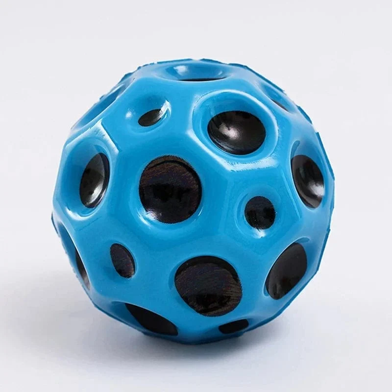 Hochelastischer Lochball, weicher Hüpfball, Anti-Fall-Mondform, poröser Hüpfball, Kinder-Outdoor-Sportspielzeug, ergonomischer Quetschball