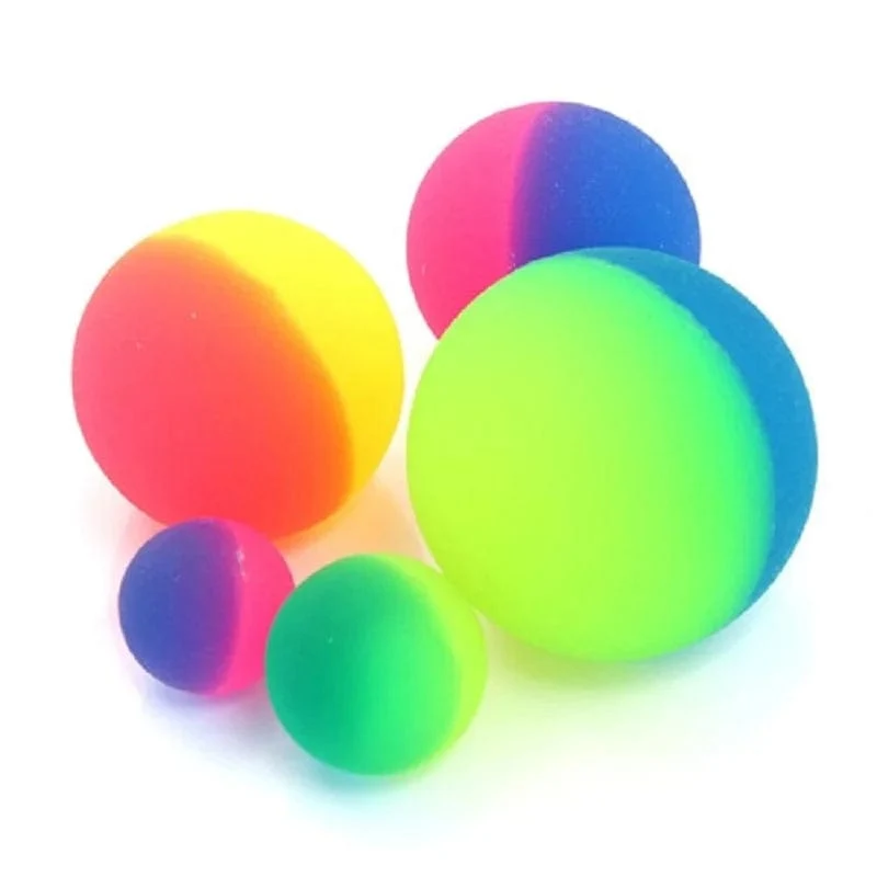 24/30/42/55mm Bicolor Elastische Ball Spielzeug Kinder Farbige Junge Springenden Ball Gummi Kinder Sport spiele Elastische Springen Bälle