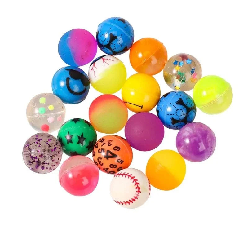 24/30/42/55mm Bicolor Elastische Ball Spielzeug Kinder Farbige Junge Springenden Ball Gummi Kinder Sport spiele Elastische Springen Bälle