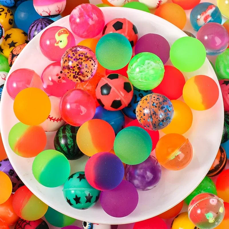24/30/42/55mm Bicolor Elastische Ball Spielzeug Kinder Farbige Junge Springenden Ball Gummi Kinder Sport spiele Elastische Springen Bälle