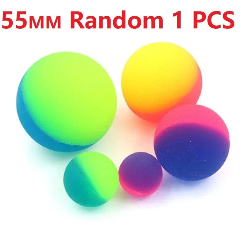24/30/42/55mm Bicolor Elastische Ball Spielzeug Kinder Farbige Junge Springenden Ball Gummi Kinder Sport spiele Elastische Springen Bälle