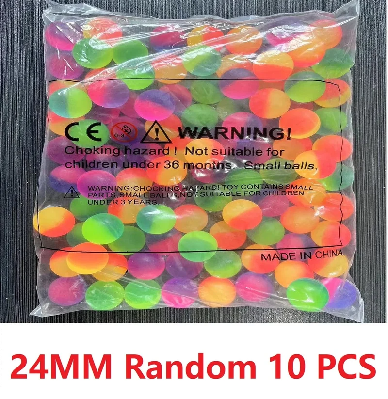 24/30/42/55mm Bicolor Elastische Ball Spielzeug Kinder Farbige Junge Springenden Ball Gummi Kinder Sport spiele Elastische Springen Bälle